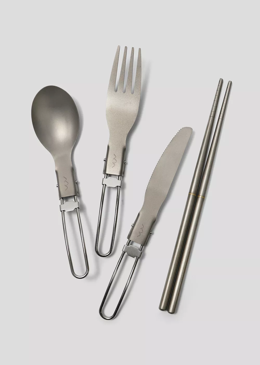 鈦合金磨砂折疊餐具組